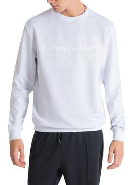 Sweat Antony Morato Quattro Blanc pour Homme