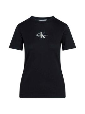 T-Shirt Calvin Klein Jumpsuitlogo Slim Noire Femme