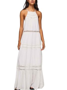 Robe Pepe Jeans Pipra Blanc pour Femme