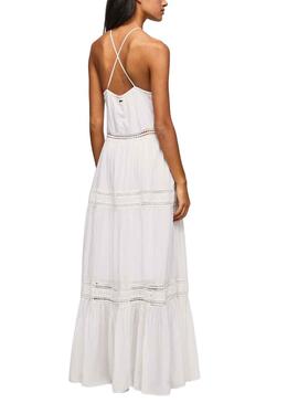 Robe Pepe Jeans Pipra Blanc pour Femme