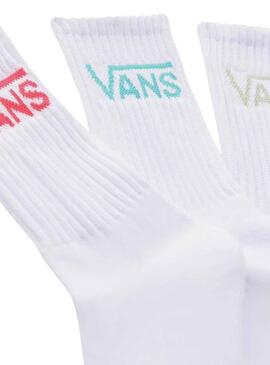 Chaussettes Vans Classic Crew Blanc pour Femme