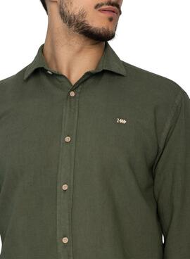 Chemise Lino Vert Klout pour Homme