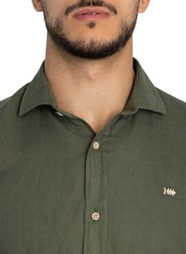 Chemise Lino Vert Klout pour Homme