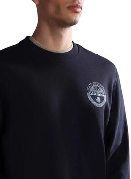 Sweat Tampon Napapijri Bleu Marine pour Homme
