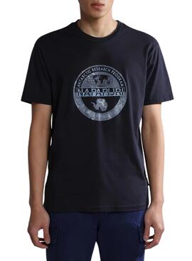 T-Shirt Napapijri Bollo Bleu Marine pour Homme