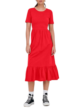 Robe Only Peplum Rouge pour Femme