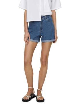 Short Only Vega Mon Denim Bleu Medio pour Femme