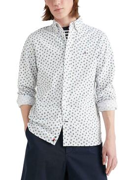 Chemise Tommy Jeans Flower Blanc et Vert