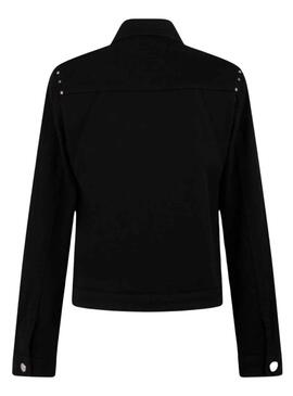 Veste Denim Naf Naf Tachuelas Noire Femme