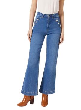 Pantalon Jeans Naf Naf Campé pour Femme