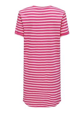 Robe Only May Rayures Rose pour Femme