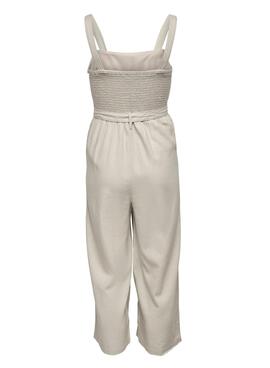Jumpsuit Only Mélange Lin Beige pour Femme