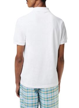 Polo Chemise Lacoste Col Bord-Cotes Blanc Homme