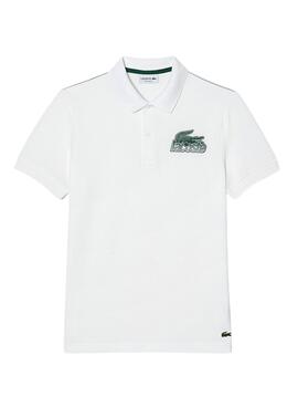 Polo Chemise Lacoste Col Bord-Cotes Blanc Homme