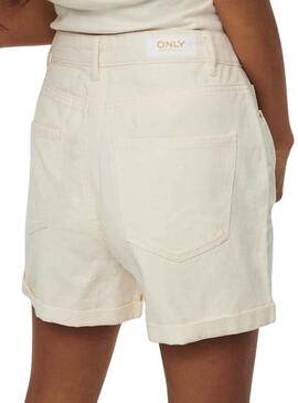 Short Only Vega Mom Beige pour Femme