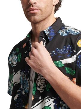 Chemise Superdry Hawaiian Noire pour Homme