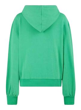 Sweat Naf Naf Vert Broderie pour Femme