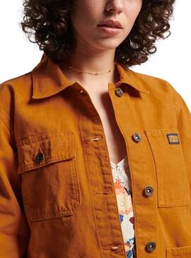 Veste Superdry Vintage Chore Orange pour Femme