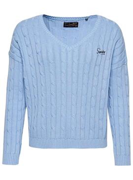 Pull Superdry Vintage Bleu pour Femme