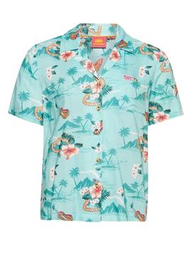 Chemise Superdry Beach Centre de villégiature Bleu pour Femme