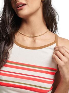 Top Superdry Vintage Stripe Blanc pour Femme