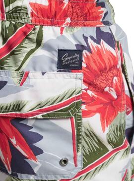 Slip de Bain Superdry Vintage Blanc pour Homme