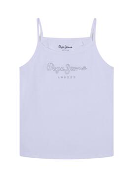 Top Pepe Jeans Anastasia Blanc pour Fille