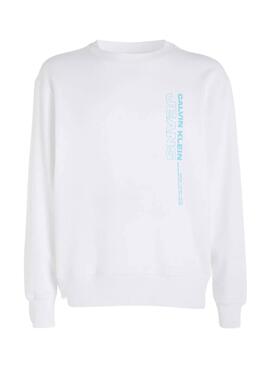 Sweat Calvin Klein Outline Blanc pour Homme