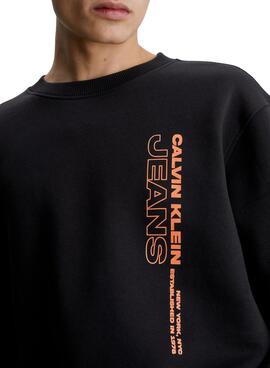 Sweat Calvin Klein Outline Noire pour Homme