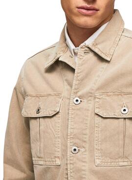 Surchemise Pepe Jeans Bailey Beige pour Homme