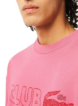 Sweat Lacoste Club Rose pour Homme