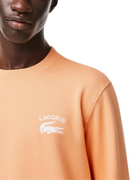Sweat Lacoste Inscription Orange pour Homme