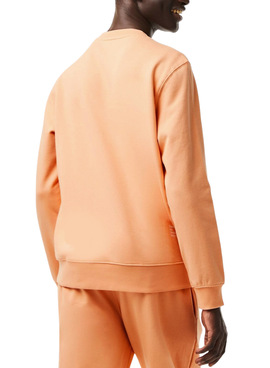 Sweat Lacoste Inscription Orange pour Homme