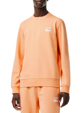 Sweat Lacoste Inscription Orange pour Homme