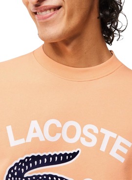 Sweat Lacoste Crocodile Orange pour Homme