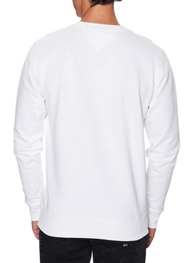 Sweat Tommy Jeans Crew Blanc pour Homme