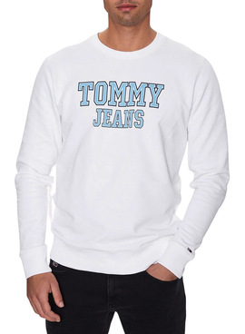 Sweat Tommy Jeans Crew Blanc pour Homme