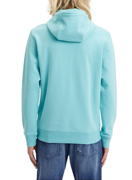 Sweat Tommy Jeans Reg Tartan Turquoise Homme