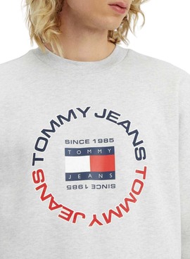 Sweat Tommy Jeans Relaxed pour Homme Gris