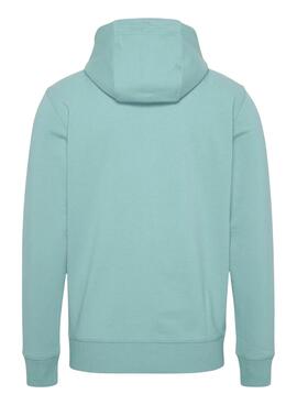 Sweat Tommy Jeans Reg Tartan Turquoise Homme