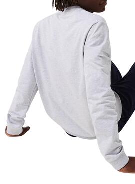 Sweat Lacoste Lounge Gris Croco pour Homme