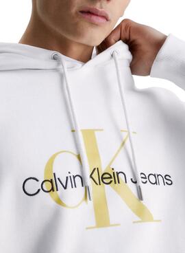 Sweat Calvin Klein Seasonal Blanc pour Homme
