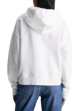 Sweat Calvin Klein Relaxed Blanc pour Femme
