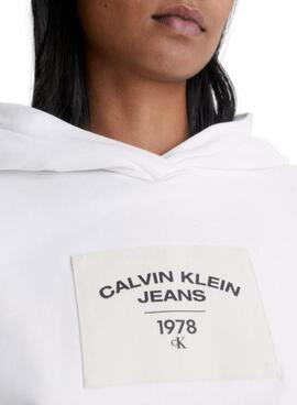 Sweat Calvin Klein Relaxed Blanc pour Femme