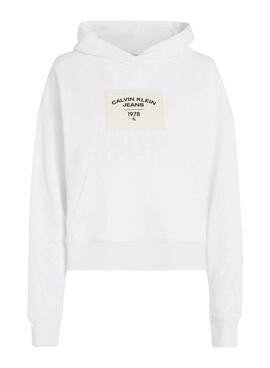 Sweat Calvin Klein Relaxed Blanc pour Femme