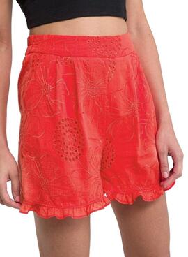 Shorts Naf Naf Relief Corail pour Femme
