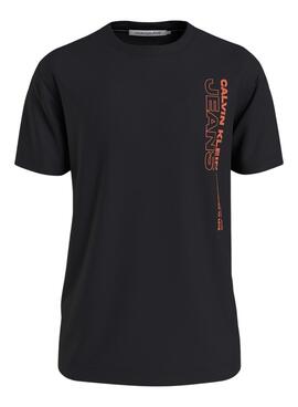 T-Shirt Calvin Klein Stacked Noire pour Homme