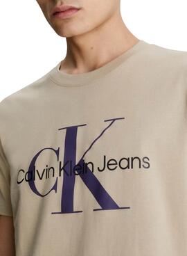 T-Shirt Calvin Klein Seasonal Beige pour Homme