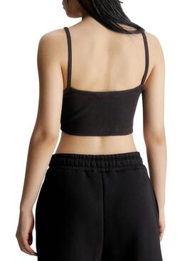 Top Calvin Klein Badge Noire pour Femme