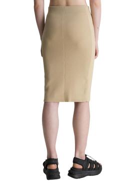 Jupe Calvin Klein Hook Beige pour Femme